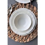 porselenden Perla 24 Parça 6 Kişilik Premium Porselen Yemek Takımı Krem