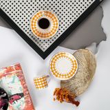 Porser Peyda Turuncu 2 Kişilik 4 Parça Kahve Fincan Takımı