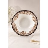 Porser Porselen Velour Brown Fulya Bowl Kase 26CM Tekli - 26 cm
