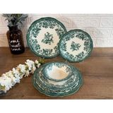Porser Velour Green Fulya 24 Parça Yemek Takımı