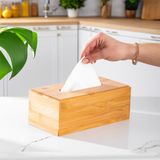 Porsima 0006 Bambu Peçetelik Ahşap Dekoratif Peçetelik Masaüstü Peçetelik Peçete Düzenleyici Peçete Kutusu