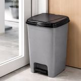 Porsima 0122 Pedallı Metalize Banyo Mutfak Çöp Kovası Siyah Kapaklı Slim Pedallı Çöp Kovası 40 Litre Siyah