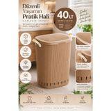 Porsima 0157-2 Still Mokka Kirli Çamaşır Sepeti 40 Lt – Kapaklı, Hava Delikli, Kulplu Plastik Çamaşır Sepeti