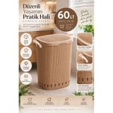 Porsima 0157-2 Still Mokka Kirli Çamaşır Sepeti 60 Lt Kapaklı, Hava Delikli, Kulplu Plastik Çamaşır Sepeti Kahverengi