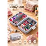 Porsima 02 1192-4 Premium Bölmeli Çok Amaçlı Organizer Kutu Gri – Takı, Dikiş, İlaç Ve Hobi Malzemeleri Düzenleyici Şeffaf Kapaklı Düzen
