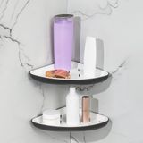 Porsima 0447 2'li İstiridye Banyo Köşe Rafı - Yapışkanlı Duş Rafı Banyo Düzenleyici Organizer - Antrasit