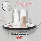Porsima 0447 Istiridye Banyo Mutfak Köşe Rafı - Paslanmaz Yapışkanlı Duş Rafı Banyo Düzenleyici Organizer - Siyah