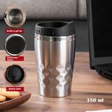 Porsima 05554 Paslanmaz Çelik Termos 350 ml Sızdırmaz Araç ve El Termosu Gümüş Renk