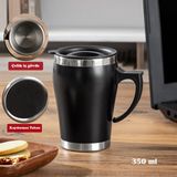 Porsima 05667 Paslanmaz Çelik Kupa Sızdırmaz Çelik Termos Araç Termosu El Termosu Yalıtımlı Bardak 350Ml -Siyah