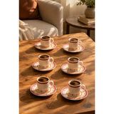 Porsima 0643 12 Parça Porselen Türk Kahve Fincan Takımı - Kahve Fincan Seti - 90ML - 12 Adet - 90 ml