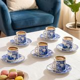 Porsima 0731 12 Parça Porselen Türk Kahve Fincan Takımı - Kahve Fincan Seti - 90ml