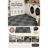 Porsima 0775 Antrasit Geçmeli Plastik Yer Karosu 2'li Set – Kaymaz Izgaralı Balkon, Banyo & Teras Zemin Karo (40X40 Cm) - 40 x 40 cm