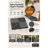 Porsima 0775 Antrasit Geçmeli Plastik Yer Karosu 40X40 Cm – Kaymaz Izgaralı Balkon, Banyo, Teras & Bahçe Zemin Karo