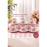 Porsima 10 Porselen 12 Parça 6 Kişilik Türk Kahvesi Fincan Takımı 90ml
