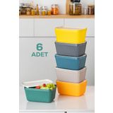 Porsima 1037 Still Box 6 Lı Çok Amaçlı Erzak Saklama Kutusu Kabı Seti Dolap Içi Düzenleyici Organizer 1,5 L