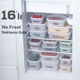 Porsima 1046 16'Li No Frost -25°C Derin Dondurucu Mikrodalga Yiyecek Erzak Saklama Kabi Seti Beyaz
