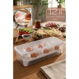 Porsima 1054 Peggy 12 Bölmeli Kapaklı Yumurta Kutusu Yumurtalık Buzdolabı Organizeri Saklama Kabı