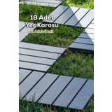 Porsima 1066 18 Li Bahçe Balkon Teras Zemin Paspası Banyo Paspası Dış Mekan Yer Karosu-antrasit- 2 M2