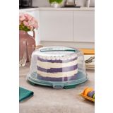 Porsima 1093 Yeşil Yuvarlak Kek Pasta Fanusu Saklama Kabı 25 Cm