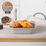 Porsima 1094 Soft Kilitli Taşıma Çantalı Pasta Kek Börek Kabı Gri