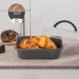 Porsima 1096 Pasta Kek Börek Kabı Kilitli Saklama Kabı Antrasit