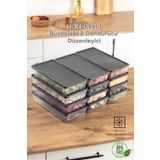 Porsima 1101 12li Etiketli Buzdolabı Organizer Mikrodalga Ve Derin Dondurucuya Uygun Buzluk Saklama Kabı-2lt