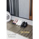 Porsima 1177 Bahçe Balkon Teras Zemin Paspası Banyo Paspası 12'li Dış Mekan Yer Karosu Latte