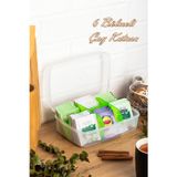 Porsima 1178 Premium 6 Bölmeli Poşet Çay Kutusu Sallama Çay Kutusu Yeşil