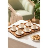Porsima 11919 Alvaro 6'lı Porselen Kahve Fincan Takımı 90 ml - Beyaz