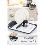 Porsima 1213 Çok Amaçlı Bulaşık Tepsisi Beyaz Plastik Durulama Matı Tezgah Üstü Kurutmalık