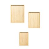 Porsima 130105043 Ahşap Tepsi 3Lü Set Çay Kahve Bambu Sunumu Tepsi Seti