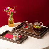 Porsima 130105044 Ahşap Tepsi 3lü Set Çay Kahve Bambu Sunumu Tepsi Seti Ahşap-kahve