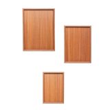 Porsima 130105045 Ahşap Tepsi 3Lü Set Çay Kahve Bambu Sunumu Tepsi Seti