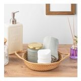 Porsima 15289 Cok Amacli Yuvarlak Dekoratif Hasir Sepet Duzenleyici Organizer Ekmeklik - Cappuccino