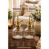 Porsima 15733 2 li Gri Vintage Cam Yağdanlık Bitki Sulama Şişesi Oda Kokusu Dağıtıcı Cam Dağıtıcı Sprey Yağlık 250ml