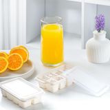 Porsima 16018 2 Adet Plastik Kapakli 16 Hazneli Mini Buz Kalibi-Kokteyl Sunum Buz Kalibi Beyaz