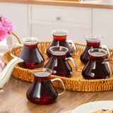 Porsima 16043 Ehl-I Keyf 6'lı Borosilikar Cam Çay Bardağı Seti 200 ml