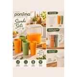 Porsima 162227-000 6 Parça Sürahi ve Bardak Seti - 6lı Piknik,kamp Seti - 3 lt