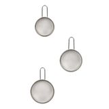 Porsima 1816 3lü Paslanmaz Tel Süzgeç Pirinç Süzgeci Çelik Süzgeç Metal Süzgeç 7,5-8,5-10 cm