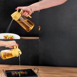 Porsima 2 li Çok Amaçlı Cam Sprey Şişe -Yağdanlık Limon Sirke Sos Püskürtücü, Sızdırmaz Yağdanlık (Sarı)