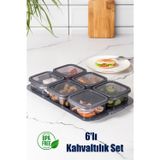 Porsima 2043 Tepsili 6 Bölmeli Kahvaltılık Seti Füme