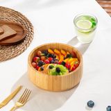 Porsima 2074 Orta Boy Doğal Bambu Salata Kasesi 18CM - Çok Renkli - --