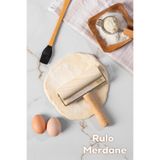 Porsima 2076 Ahşap Saplı Rulo Merdane Oklava Pürüzsüz Oklava Pizza Börek Açma Oklava