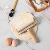 Porsima 2076 Ahşap Saplı Rulo Merdane Pizza Börek Açma Oklavası 15x18 Cm Doğal Ahşap Malzeme