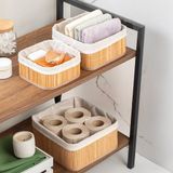 Porsima 2083 Kare 3lü Pinterest Sepet Bambu Sepet seti Dekoratif Banyo Mutfak Düzenleyici Organizeri