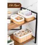 Porsima 2084 Dikdörtgen 3Lü Pinterest Sepet Bambu Sepet Seti Dekoratif Banyo Mutfak Düzenleyici Organizeri Sarı
