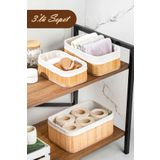 Porsima 2084 Dikdörtgen 3lü Pinterest Sepet Bambu Sepet seti Dekoratif Banyo Mutfak Düzenleyici Organizeri