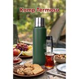 Porsima 2085-1 Çift Katmanlı Paslanmaz Çelik Termos Kulplu Termos Matara 1,5lt Yeşil - 1,5 lt