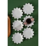 Porsima 2338 Güneş Motifli 6lı Porselen Çay Tabağı Seti Beyaz - 11,5cm