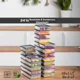 Porsima 24' lü Buzdolabı Organizer Derin Dondurucuya Uygun Buzluk Bakliyat Saklama Kabı - Antrasit - 24'lü BuzluK Saklama Kabı